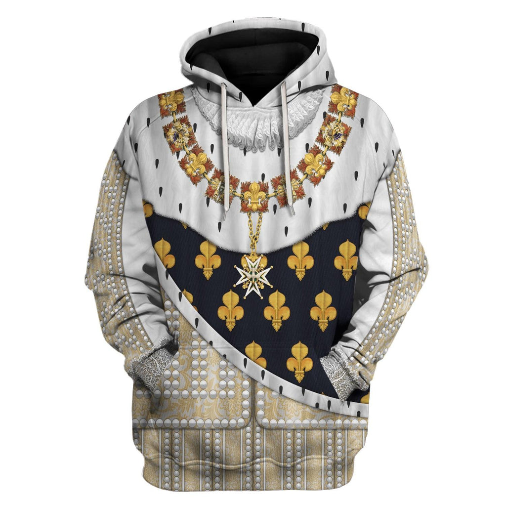 CustomsPig Louis XIII roi de France Costume All Over Print Hoodie Sweatshirt T-Shirt Tracksuit - CustomsPig.com