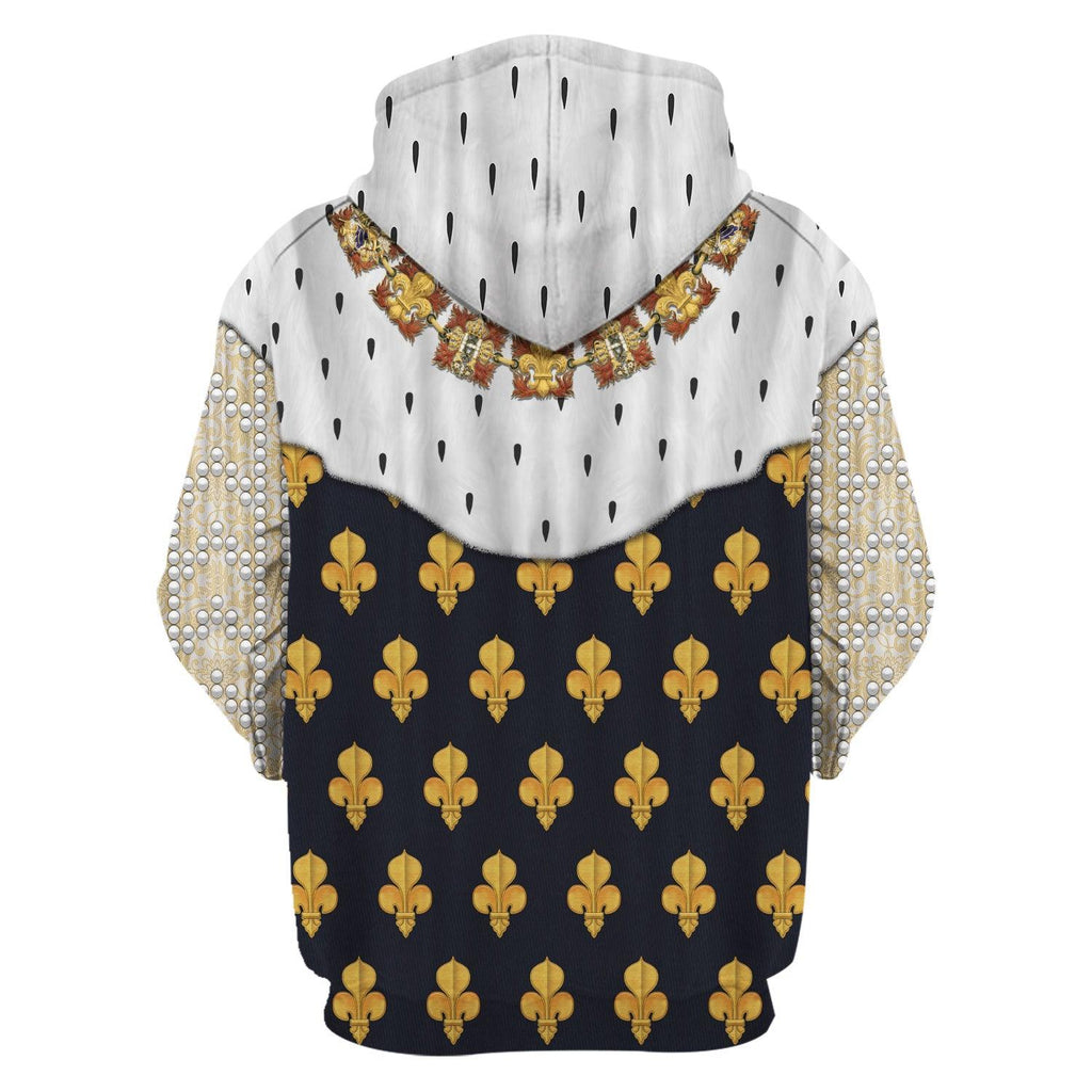 CustomsPig Louis XIII roi de France Costume All Over Print Hoodie Sweatshirt T-Shirt Tracksuit - CustomsPig.com