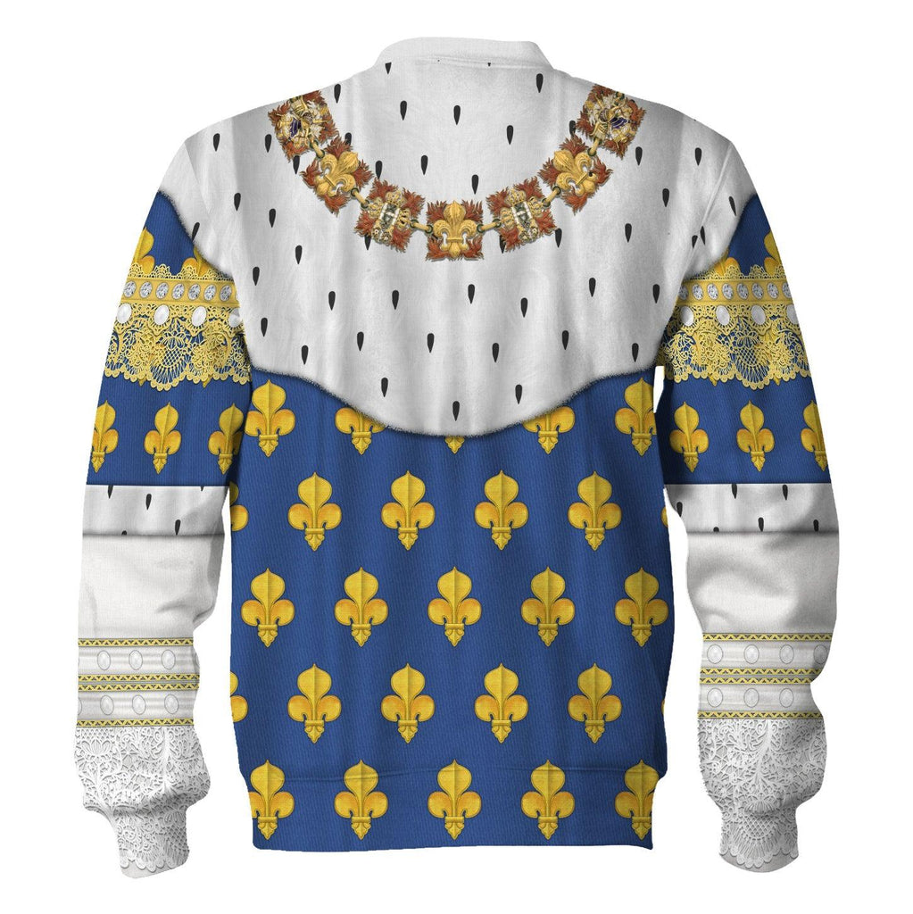 CustomsPig Louis XIV of France in Coronation Robes Costume All Over Print Hoodie Sweatshirt T-Shirt Tracksuit - CustomsPig.com