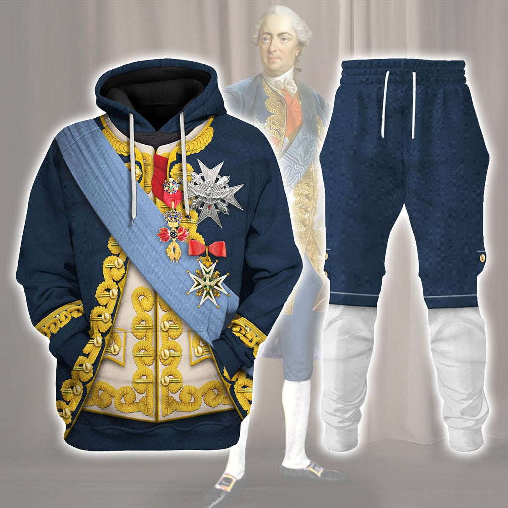 CustomsPig Louis XV of France In 1763 Uniform All Over Print Hoodie Sweatshirt T-Shirt Tracksuit - CustomsPig.com