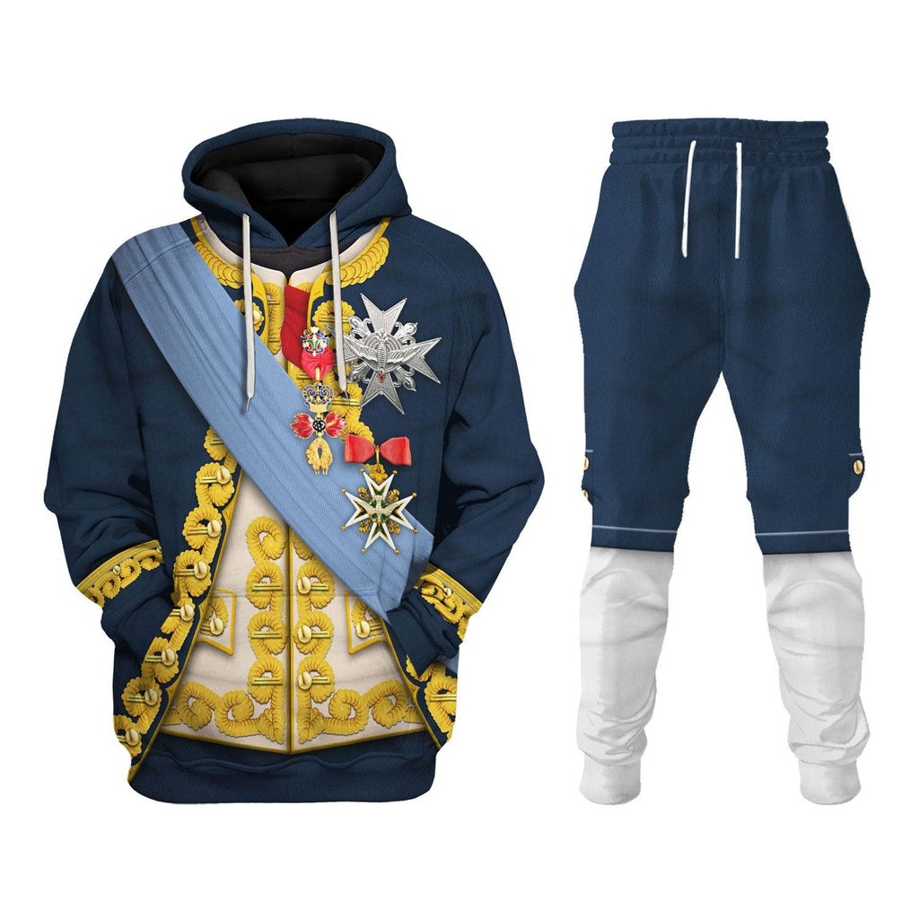 CustomsPig Louis XV of France In 1763 Uniform All Over Print Hoodie Sweatshirt T-Shirt Tracksuit - CustomsPig.com