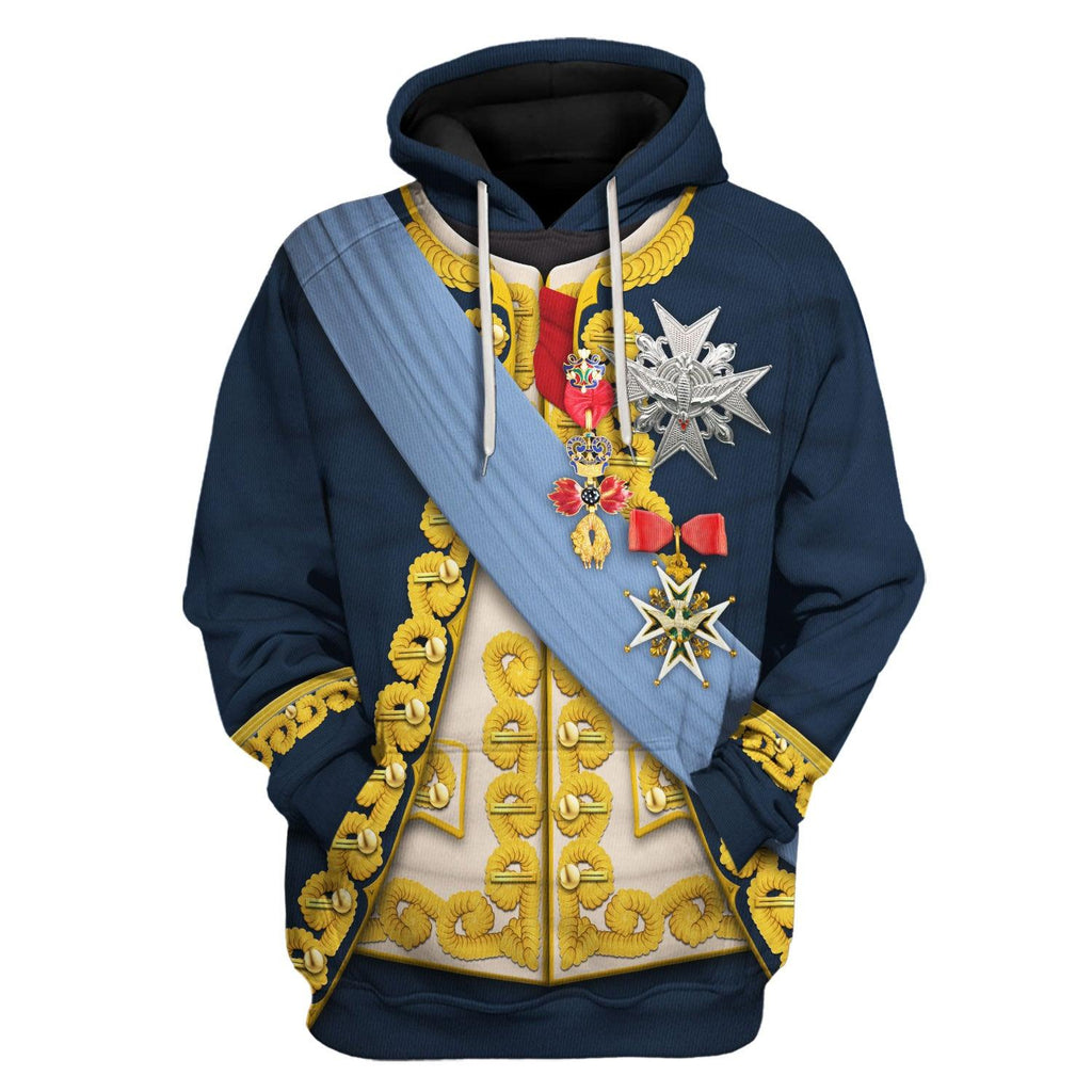 CustomsPig Louis XV of France In 1763 Uniform All Over Print Hoodie Sweatshirt T-Shirt Tracksuit - CustomsPig.com