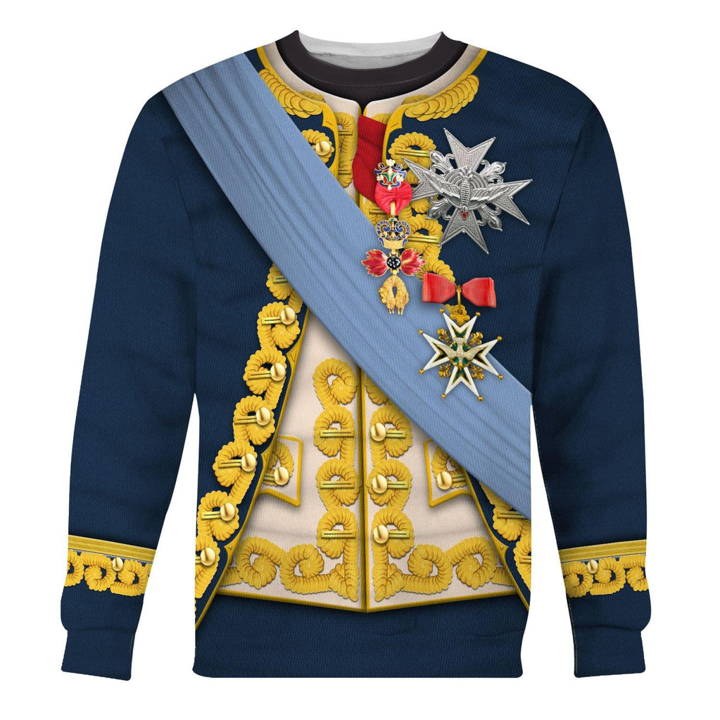 CustomsPig Louis XV of France In 1763 Uniform All Over Print Hoodie Sweatshirt T-Shirt Tracksuit - CustomsPig.com