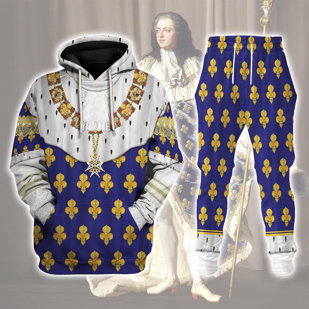 CustomsPig Louis XV of France in Coronation Robes Costume All Over Print Hoodie Sweatshirt T-Shirt Tracksuit - CustomsPig.com