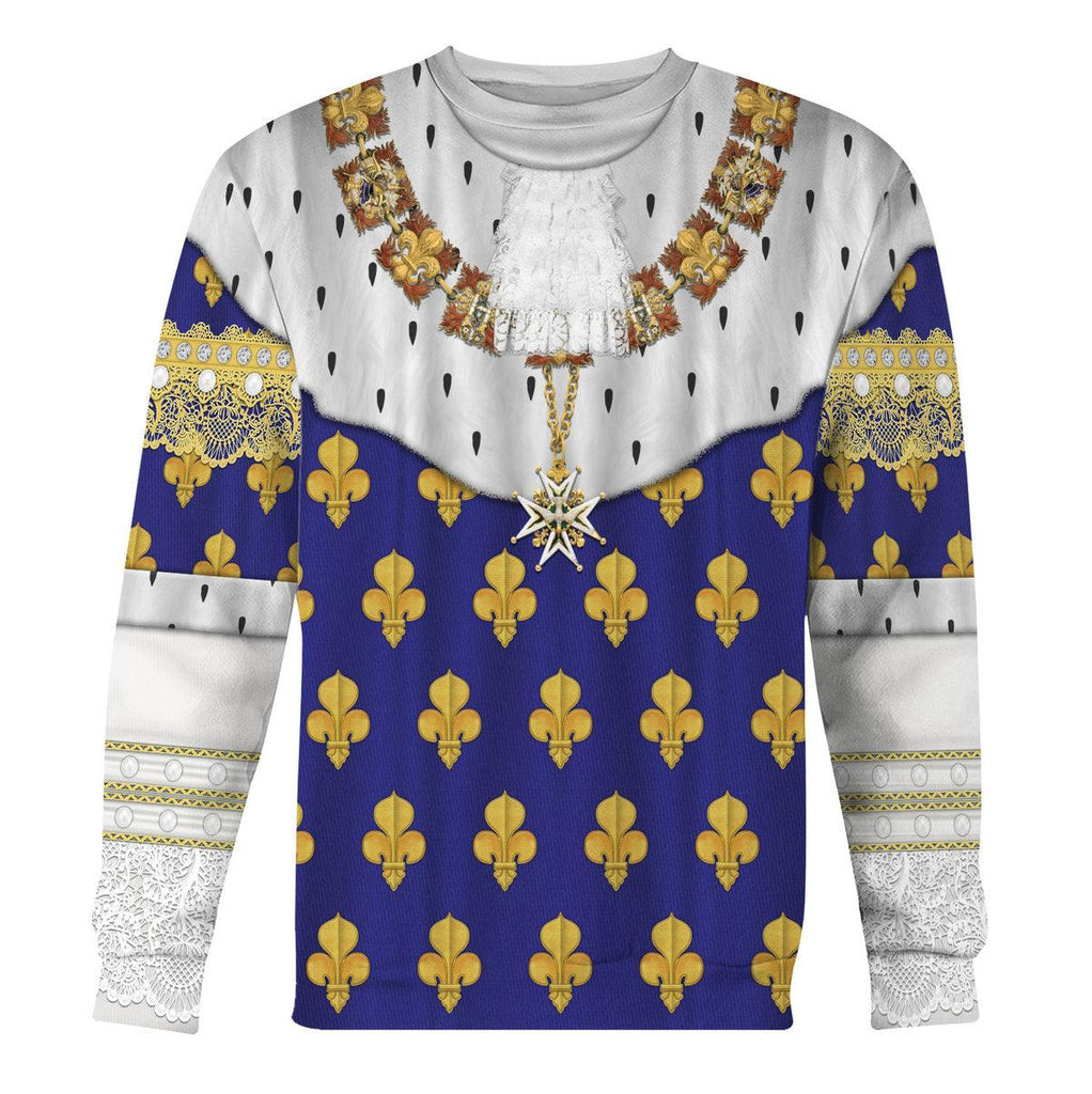 CustomsPig Louis XV of France in Coronation Robes Costume All Over Print Hoodie Sweatshirt T-Shirt Tracksuit - CustomsPig.com