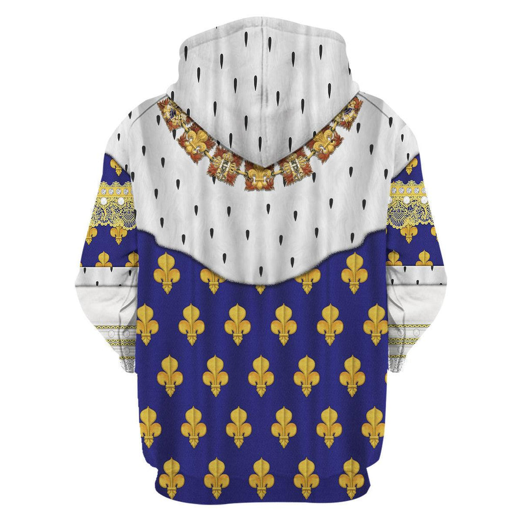 CustomsPig Louis XV of France in Coronation Robes Costume All Over Print Hoodie Sweatshirt T-Shirt Tracksuit - CustomsPig.com