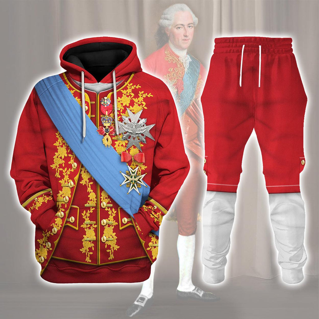 CustomsPig Louis XV of France Uniform All Over Print Hoodie Sweatshirt T-Shirt Tracksuit - CustomsPig.com