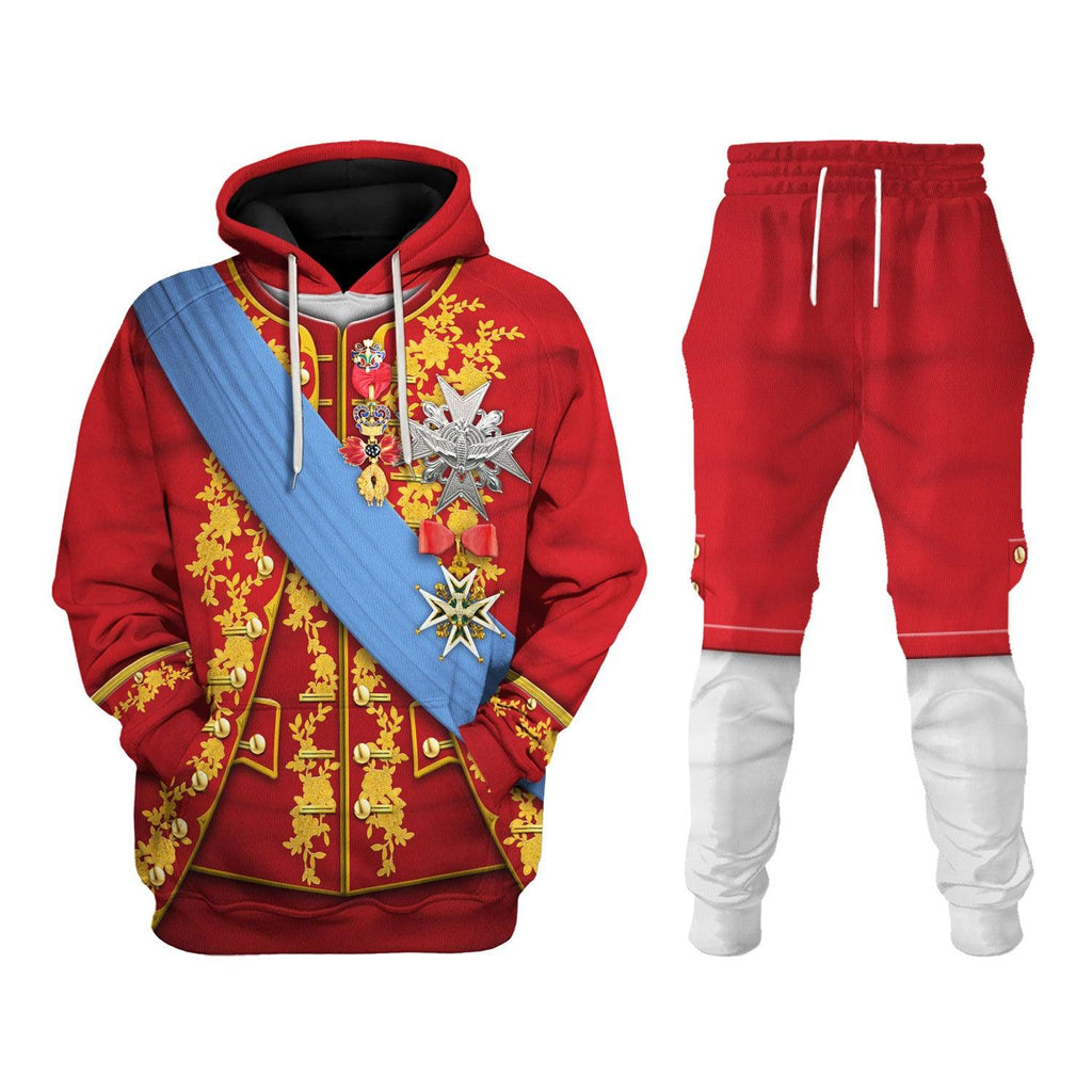 CustomsPig Louis XV of France Uniform All Over Print Hoodie Sweatshirt T-Shirt Tracksuit - CustomsPig.com