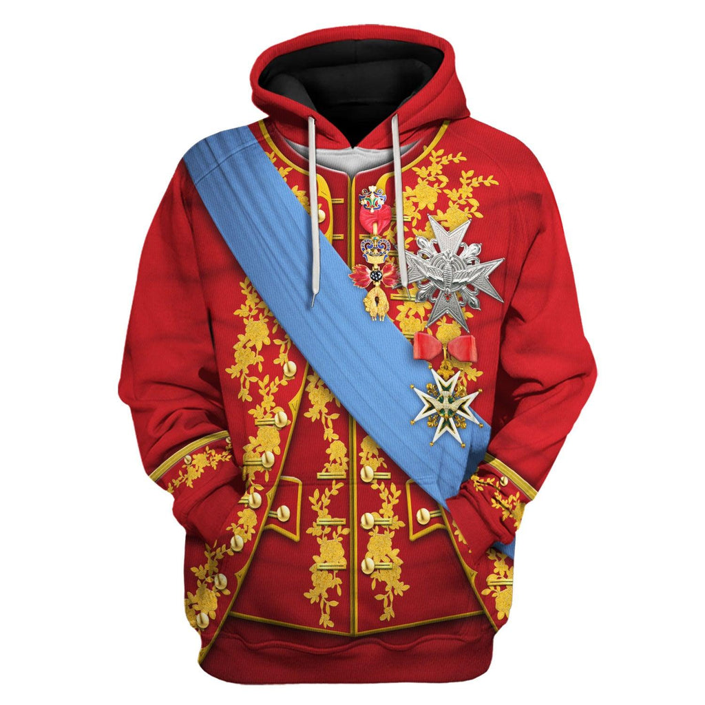 CustomsPig Louis XV of France Uniform All Over Print Hoodie Sweatshirt T-Shirt Tracksuit - CustomsPig.com