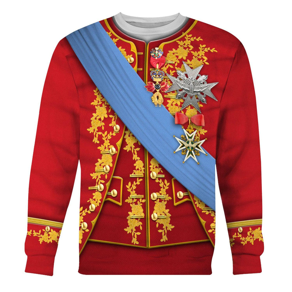 CustomsPig Louis XV of France Uniform All Over Print Hoodie Sweatshirt T-Shirt Tracksuit - CustomsPig.com