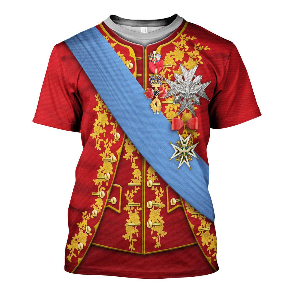 CustomsPig Louis XV of France Uniform All Over Print Hoodie Sweatshirt T-Shirt Tracksuit - CustomsPig.com