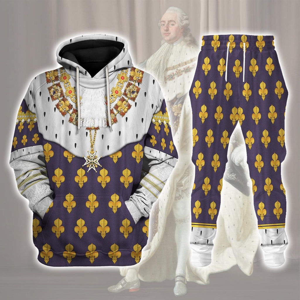 CustomsPig Louis XVI of France in Coronation Robes Costume All Over Print Hoodie Sweatshirt T-Shirt Tracksuit - CustomsPig.com