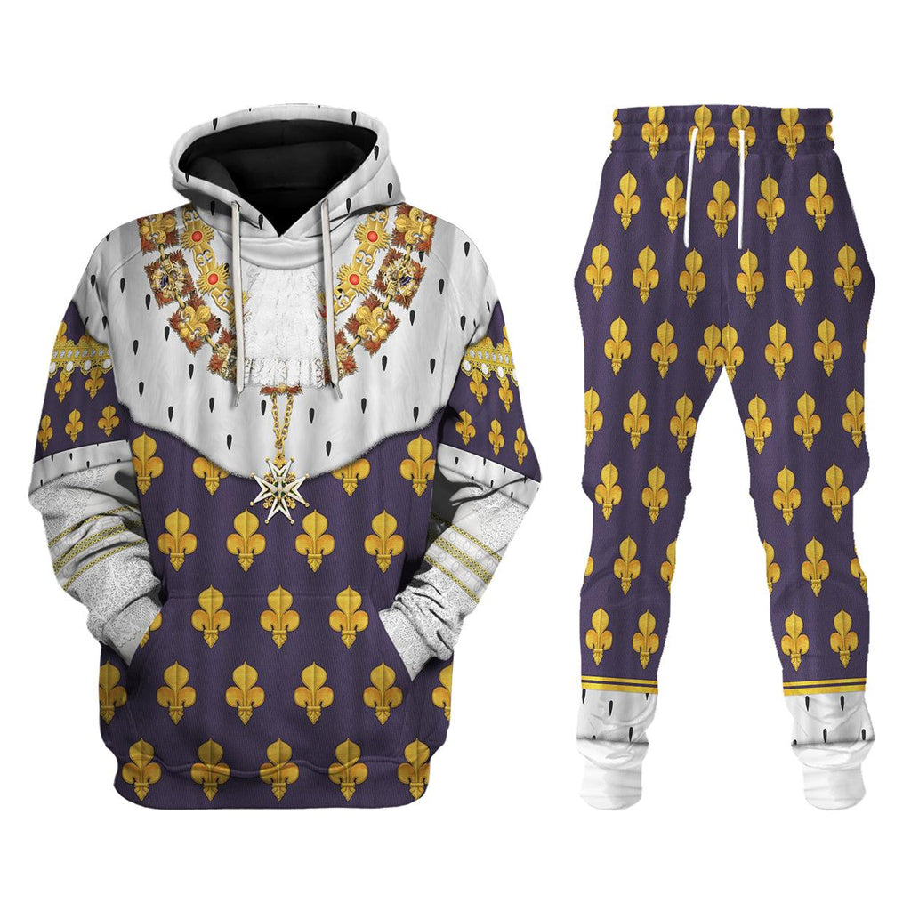 CustomsPig Louis XVI of France in Coronation Robes Costume All Over Print Hoodie Sweatshirt T-Shirt Tracksuit - CustomsPig.com