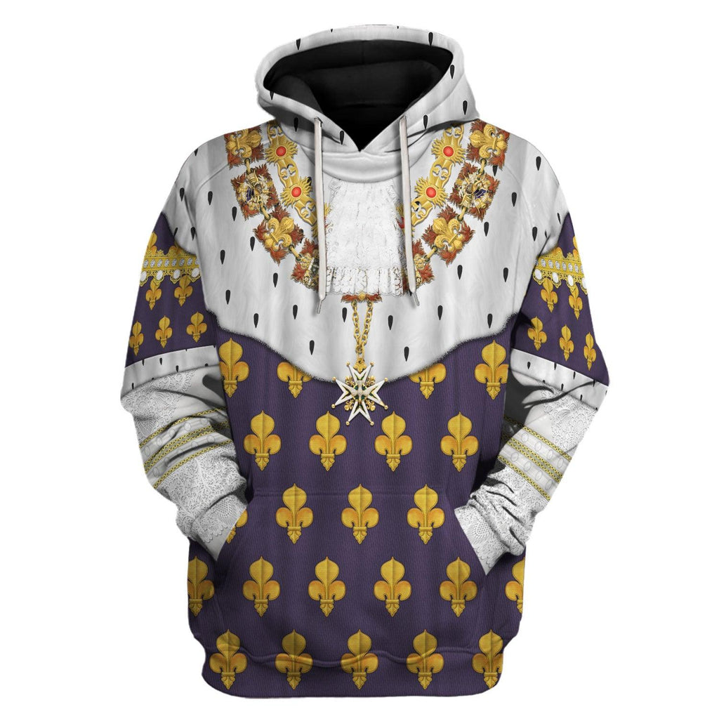 CustomsPig Louis XVI of France in Coronation Robes Costume All Over Print Hoodie Sweatshirt T-Shirt Tracksuit - CustomsPig.com