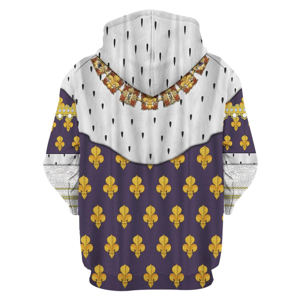 CustomsPig Louis XVI of France in Coronation Robes Costume All Over Print Hoodie Sweatshirt T-Shirt Tracksuit - CustomsPig.com