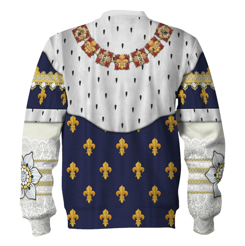 CustomsPig Louis XVIII of France in Coronation Robes Costume All Over Print Hoodie Sweatshirt T-Shirt Tracksuit - CustomsPig.com