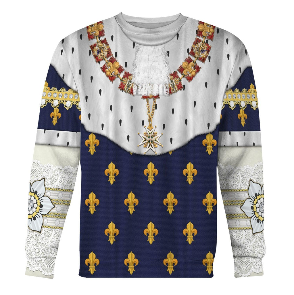 CustomsPig Louis XVIII of France in Coronation Robes Costume All Over Print Hoodie Sweatshirt T-Shirt Tracksuit - CustomsPig.com