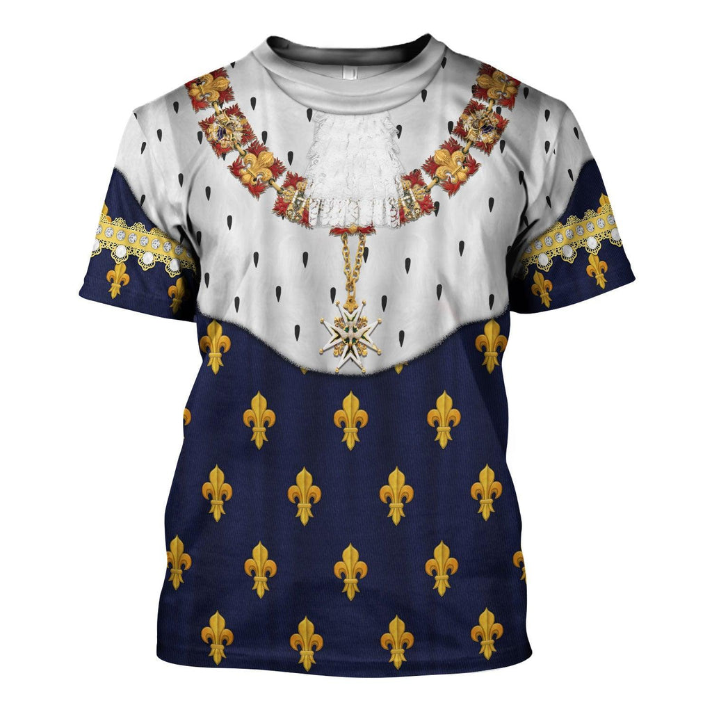 CustomsPig Louis XVIII of France in Coronation Robes Costume All Over Print Hoodie Sweatshirt T-Shirt Tracksuit - CustomsPig.com