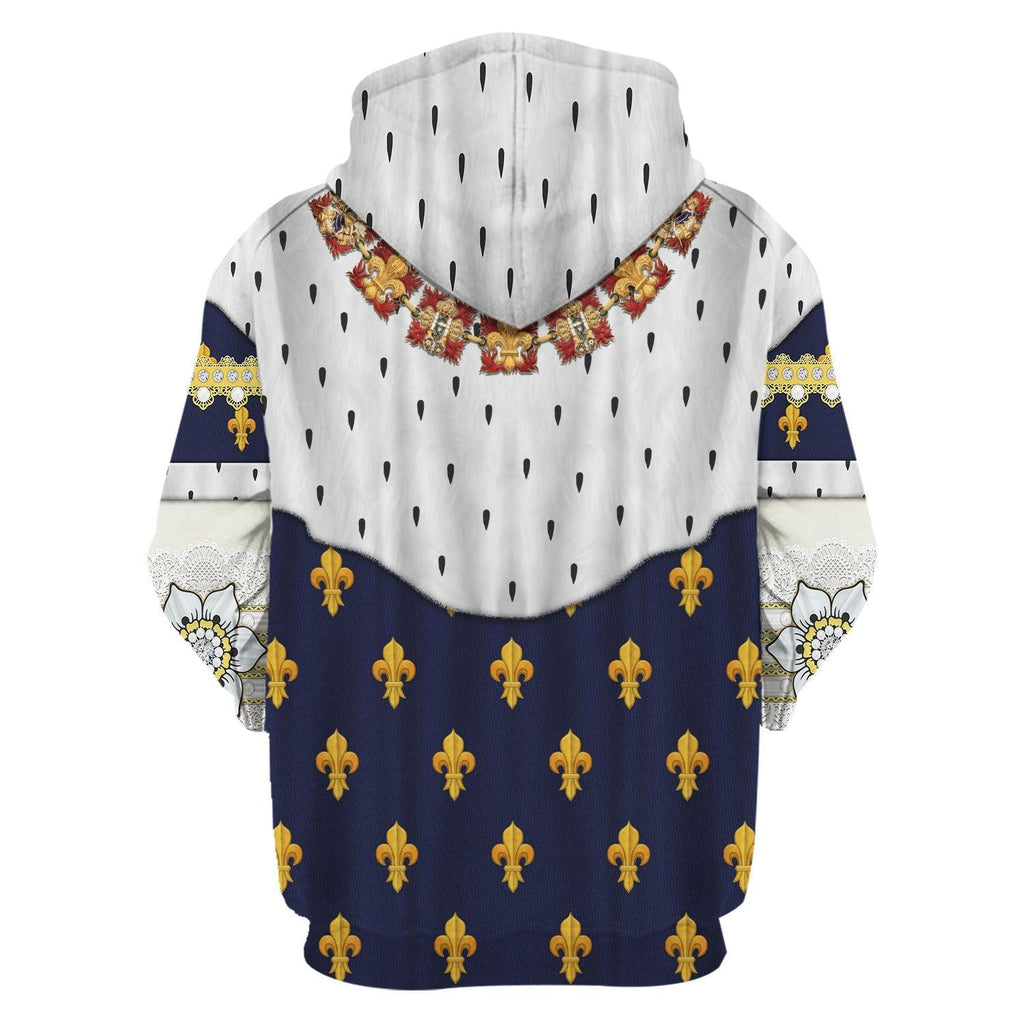 CustomsPig Louis XVIII of France in Coronation Robes Costume All Over Print Hoodie Sweatshirt T-Shirt Tracksuit - CustomsPig.com