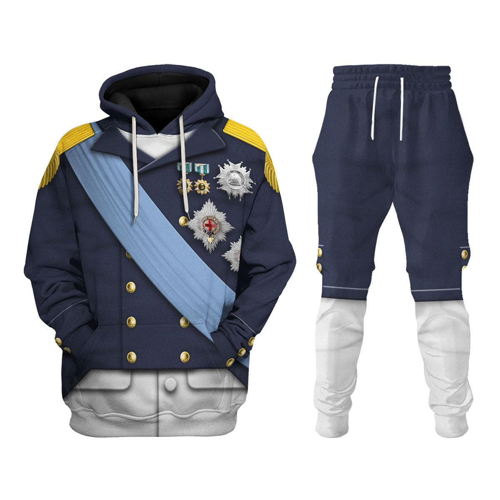 CustomsPig Louis XVIII of France Uniform All Over Print Hoodie Sweatshirt T-Shirt Tracksuit - CustomsPig.com