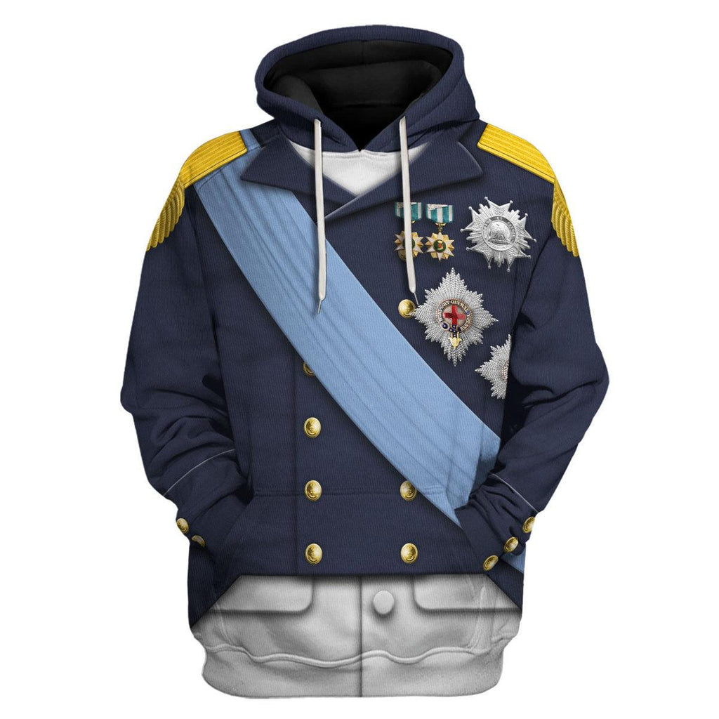 CustomsPig Louis XVIII of France Uniform All Over Print Hoodie Sweatshirt T-Shirt Tracksuit - CustomsPig.com