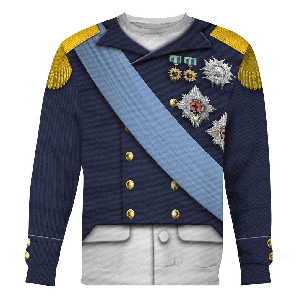 CustomsPig Louis XVIII of France Uniform All Over Print Hoodie Sweatshirt T-Shirt Tracksuit - CustomsPig.com