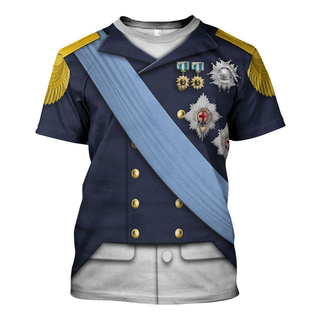 CustomsPig Louis XVIII of France Uniform All Over Print Hoodie Sweatshirt T-Shirt Tracksuit - CustomsPig.com