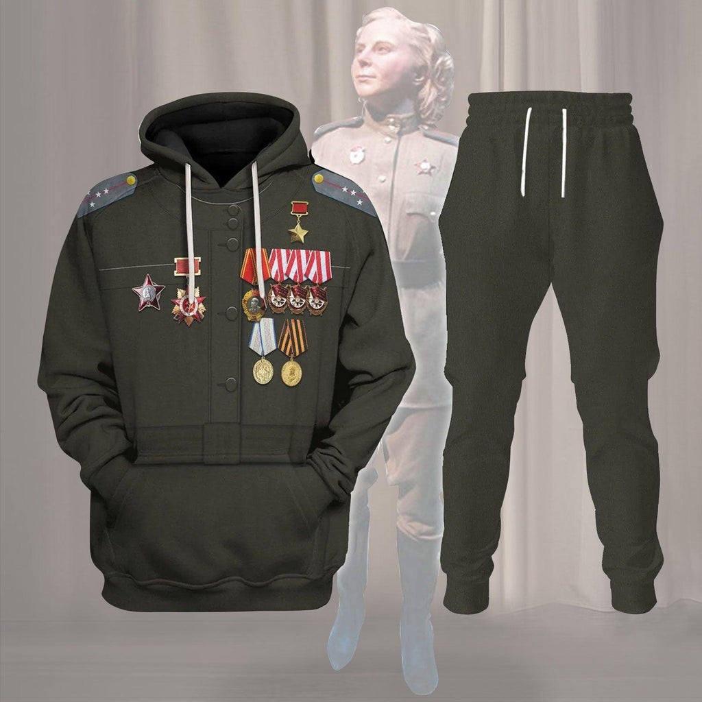  CustomsPig Lydia Litvyak WWII Fighter Pilot Costume Hoodie Sweatshirt T-Shirt Tracksuit -  CustomsPig.com