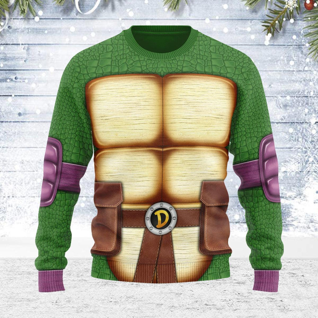 CustomsPig Merry Christmas Donatello Ninja Turtle Unisex Wool Sweater - CustomsPig.com