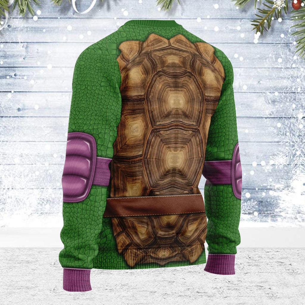 CustomsPig Merry Christmas Donatello Ninja Turtle Unisex Wool Sweater - CustomsPig.com