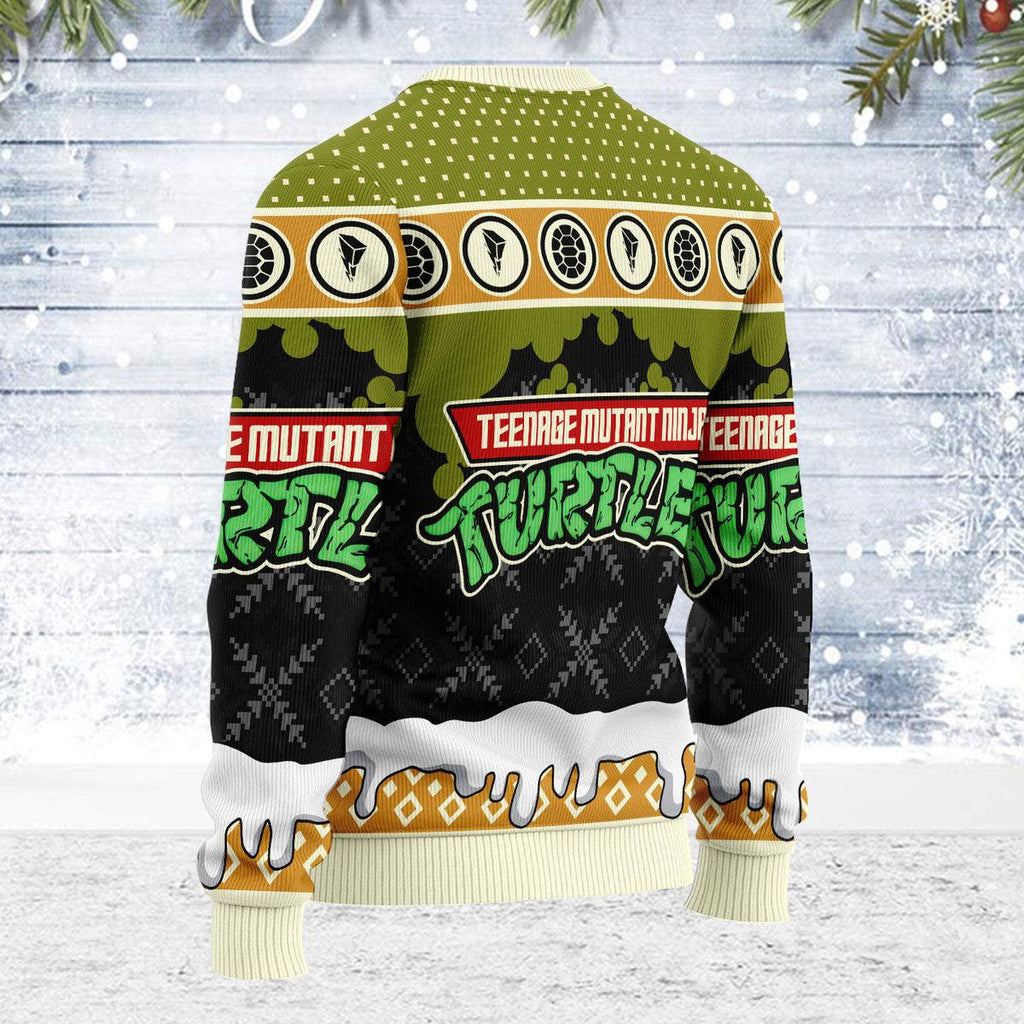 CustomsPig Merry Christmas Mighty Morphin Turtles Unisex Wool Sweater - CustomsPig.com