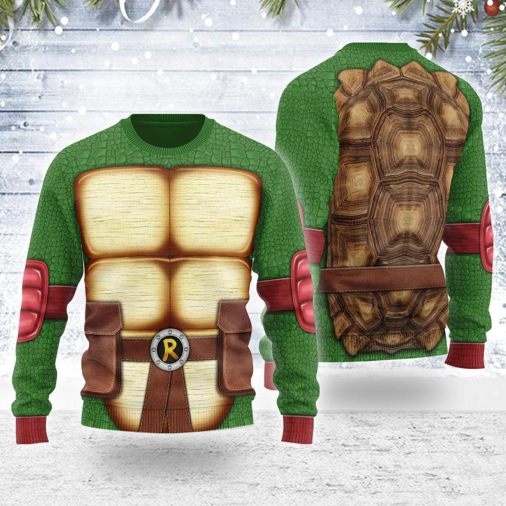 CustomsPig Merry Christmas Raphael Ninja Turtle Unisex Wool Sweater - CustomsPig.com