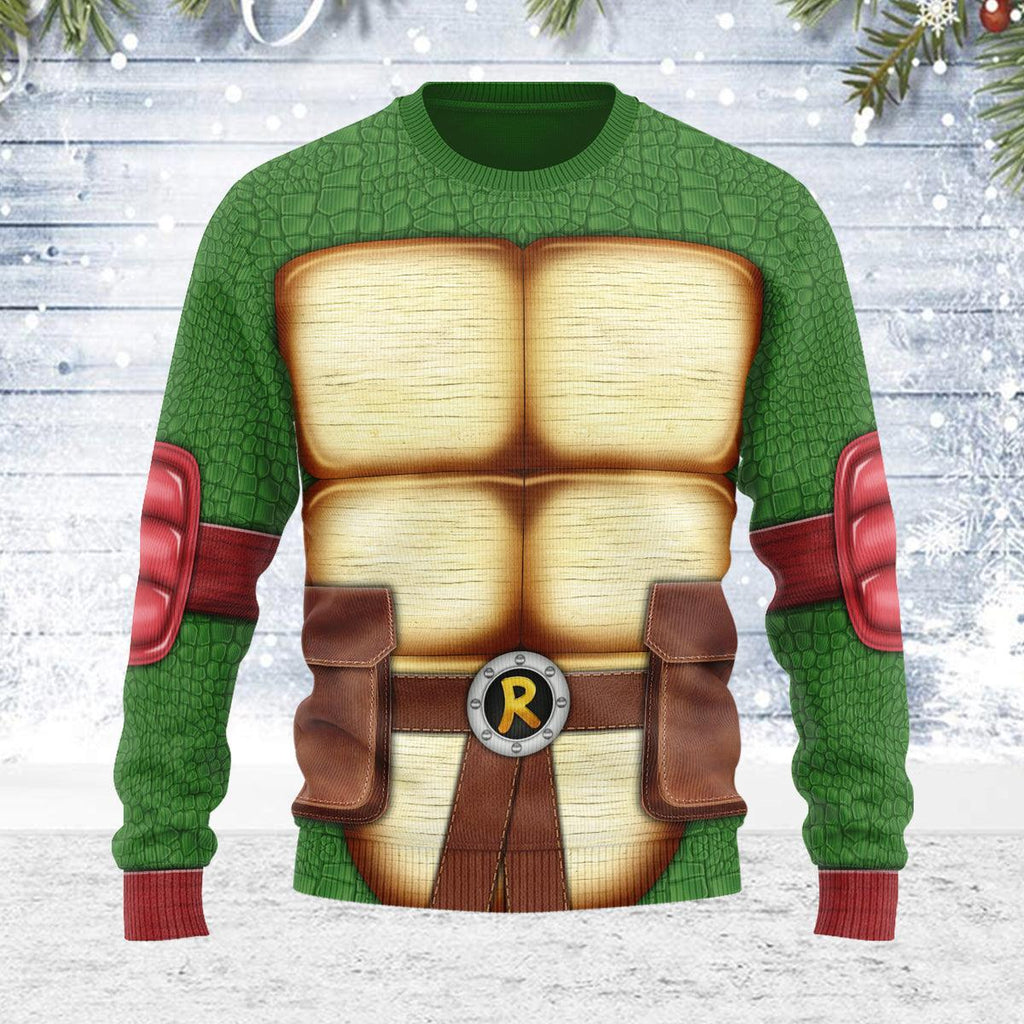 CustomsPig Merry Christmas Raphael Ninja Turtle Unisex Wool Sweater - CustomsPig.com