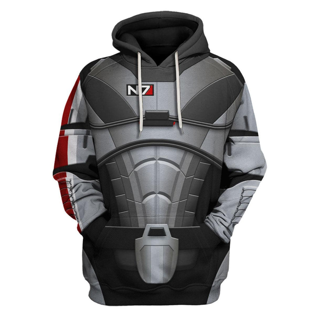 CustomsPig N7 Armor Hoodie Sweatshirt T-shirt Sweatpants Outfit Cosplay Costumes - CustomsPig.com