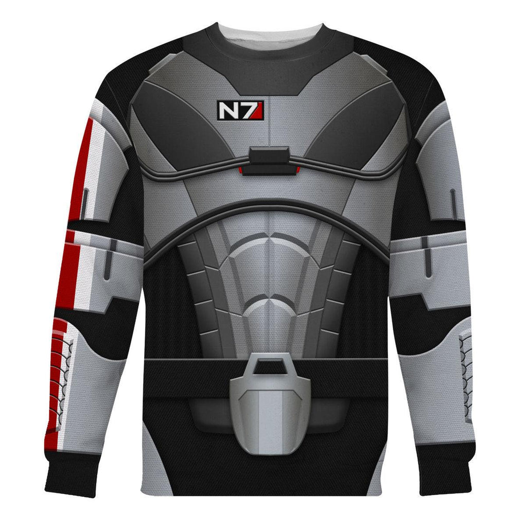 CustomsPig N7 Armor Hoodie Sweatshirt T-shirt Sweatpants Outfit Cosplay Costumes - CustomsPig.com