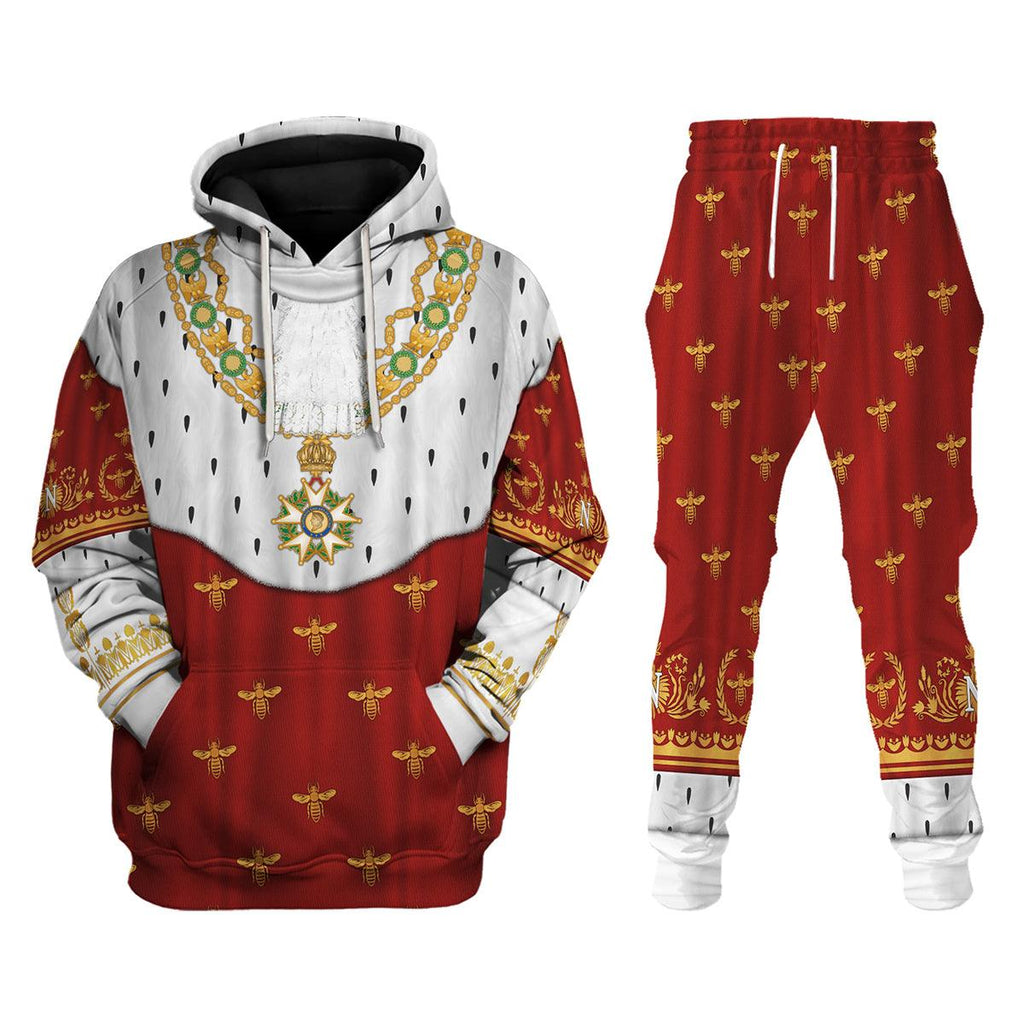 CustomsPig Napoleon I in Coronation Robes Costume All Over Print Hoodie Sweatshirt T-Shirt Tracksuit - CustomsPig.com