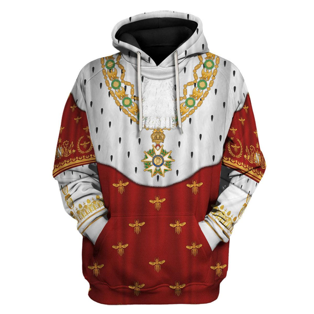 CustomsPig Napoleon I in Coronation Robes Costume All Over Print Hoodie Sweatshirt T-Shirt Tracksuit - CustomsPig.com