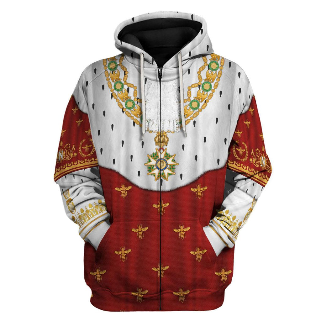 CustomsPig Napoleon I in Coronation Robes Costume All Over Print Hoodie Sweatshirt T-Shirt Tracksuit - CustomsPig.com