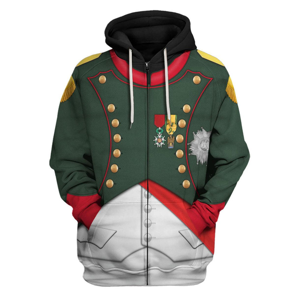 CustomsPig Napoleon I In His Chasseur Uniform All Over Print Hoodie Sweatshirt T-Shirt Tracksuit - CustomsPig.com