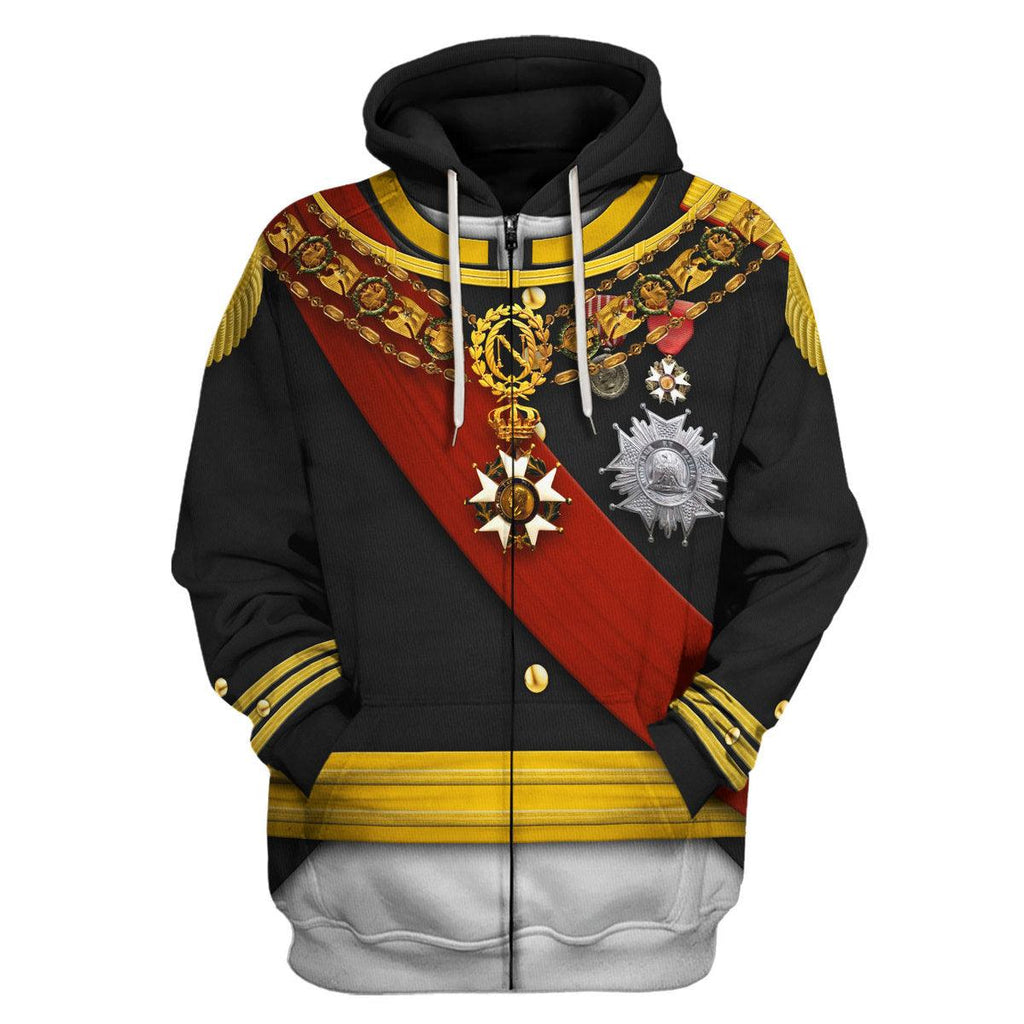 CustomsPig Napoleon III in Coronation Robes Uniform All Over Print Hoodie Sweatshirt T-Shirt Tracksuit - CustomsPig.com