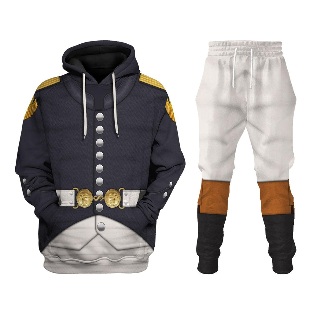 CustomsPig Napoleonic French Grenadier Officer-Campaign Dress (1806-1815) Uniform All Over Print Hoodie Sweatshirt T-Shirt Tracksuit - CustomsPig.com