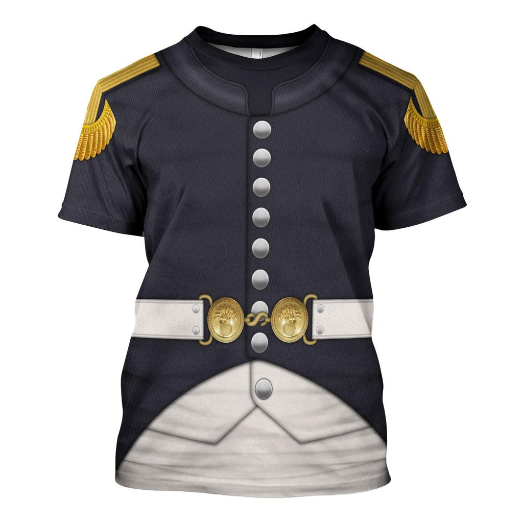 CustomsPig Napoleonic French Grenadier Officer-Campaign Dress (1806-1815) Uniform All Over Print Hoodie Sweatshirt T-Shirt Tracksuit - CustomsPig.com