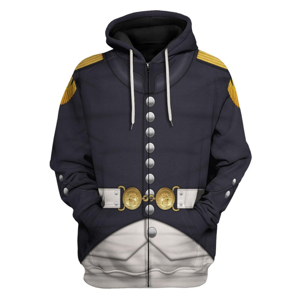 CustomsPig Napoleonic French Grenadier Officer-Campaign Dress (1806-1815) Uniform All Over Print Hoodie Sweatshirt T-Shirt Tracksuit - CustomsPig.com