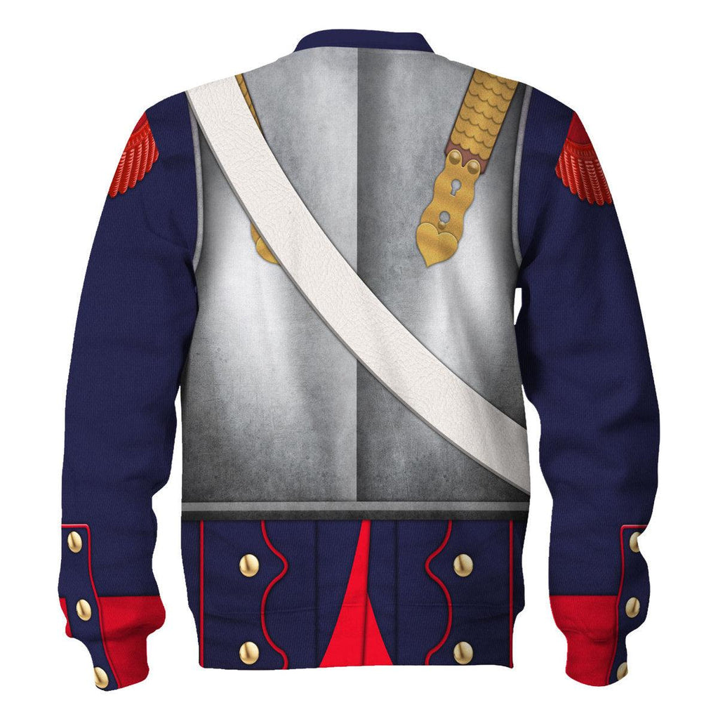 CustomsPig Napoleonic French Heavy Cavalry-Curassier (1812-1815) Uniform All Over Print Hoodie Sweatshirt T-Shirt Tracksuit - CustomsPig.com