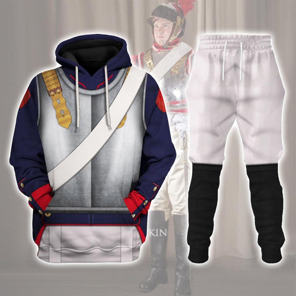 CustomsPig Napoleonic French Heavy Cavalry-Curassier (1812-1815) Uniform All Over Print Hoodie Sweatshirt T-Shirt Tracksuit - CustomsPig.com