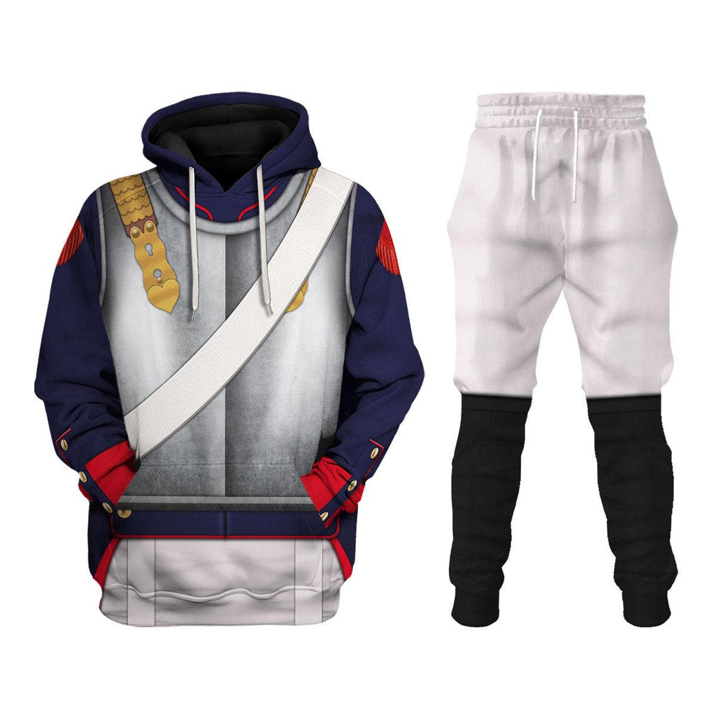 CustomsPig Napoleonic French Heavy Cavalry-Curassier (1812-1815) Uniform All Over Print Hoodie Sweatshirt T-Shirt Tracksuit - CustomsPig.com