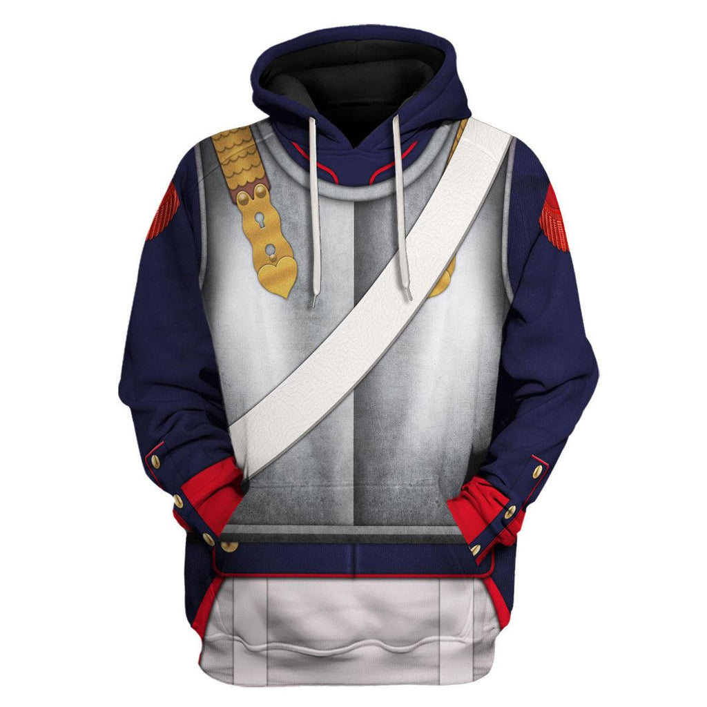 CustomsPig Napoleonic French Heavy Cavalry-Curassier (1812-1815) Uniform All Over Print Hoodie Sweatshirt T-Shirt Tracksuit - CustomsPig.com