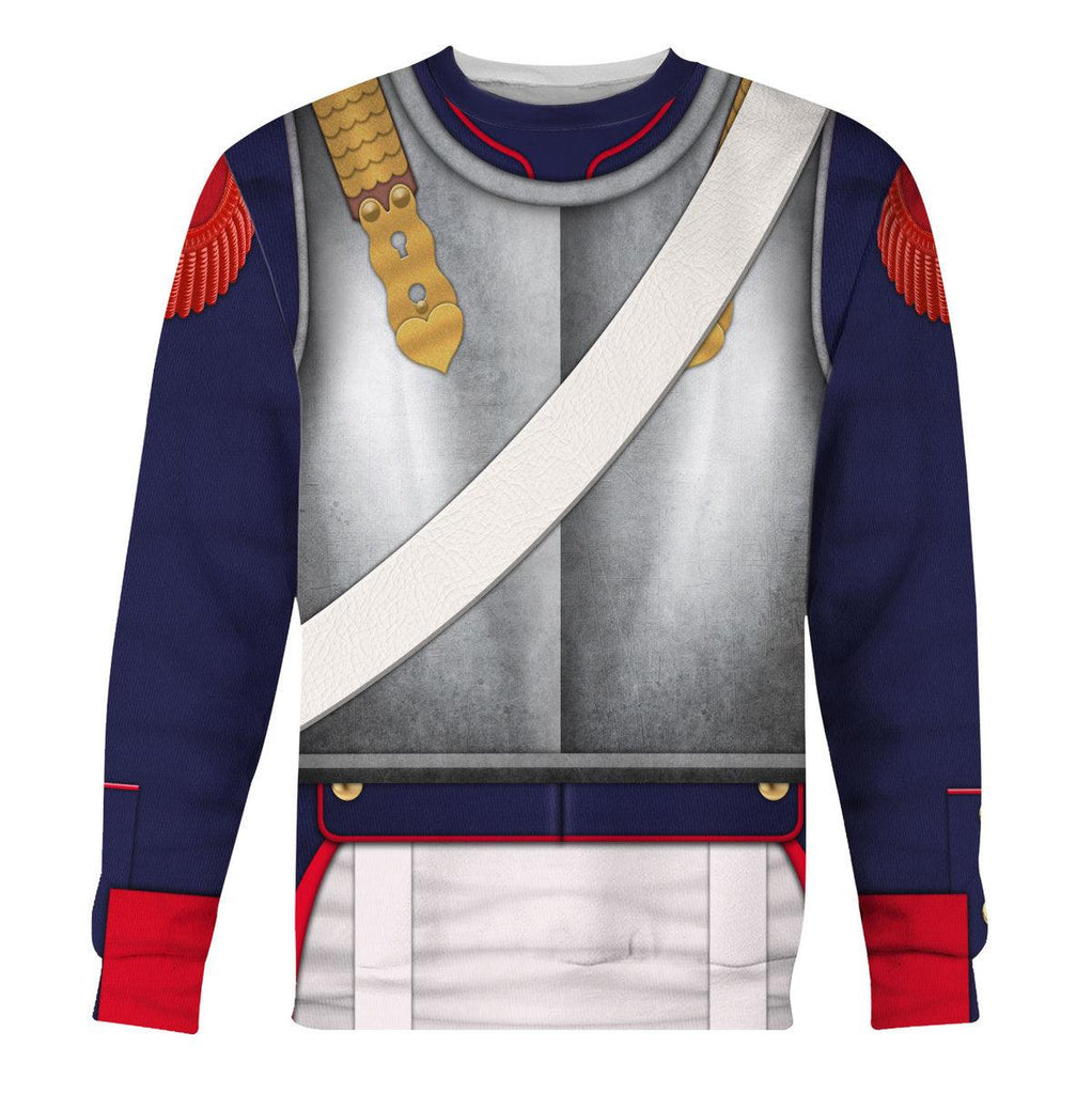 CustomsPig Napoleonic French Heavy Cavalry-Curassier (1812-1815) Uniform All Over Print Hoodie Sweatshirt T-Shirt Tracksuit - CustomsPig.com