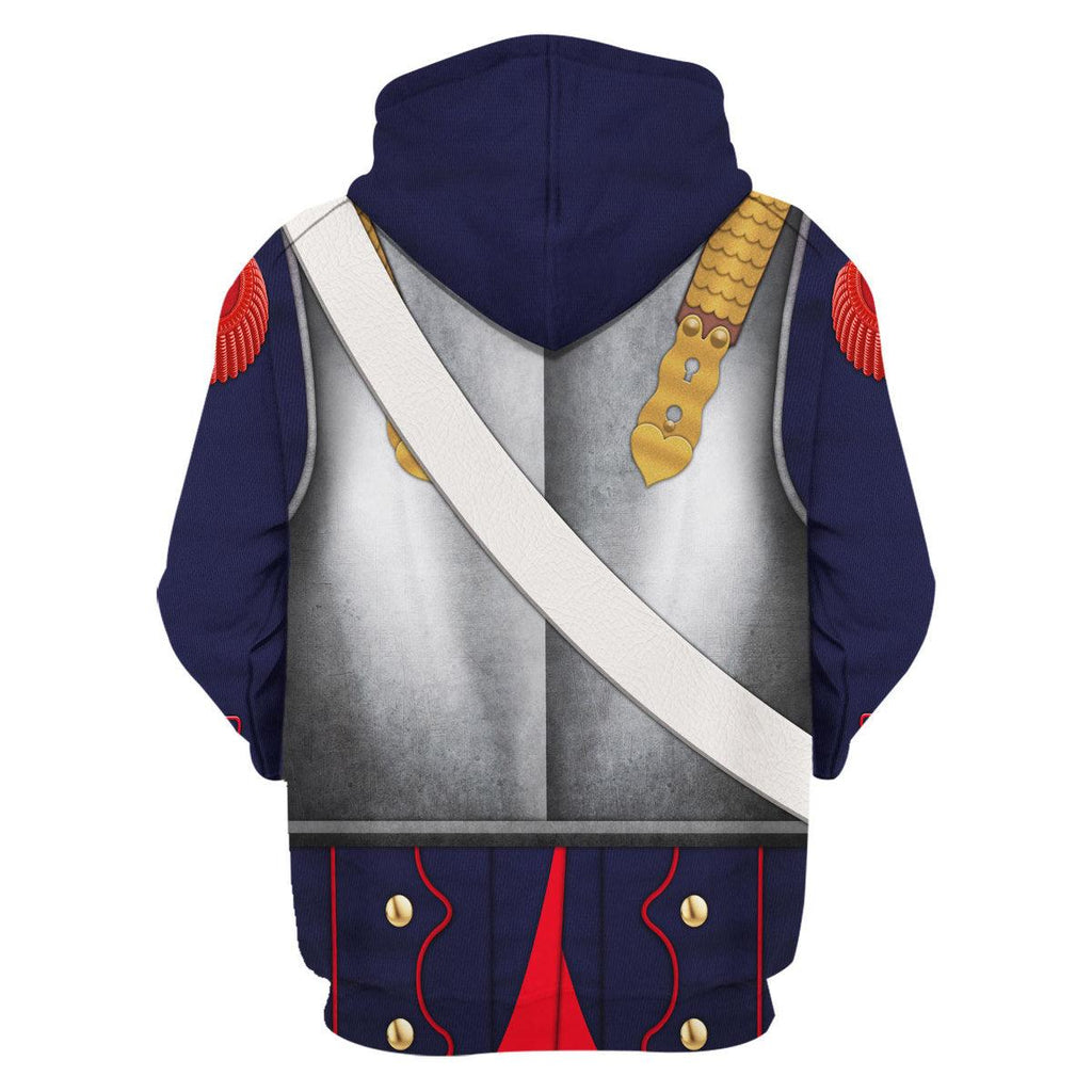 CustomsPig Napoleonic French Heavy Cavalry-Curassier (1812-1815) Uniform All Over Print Hoodie Sweatshirt T-Shirt Tracksuit - CustomsPig.com