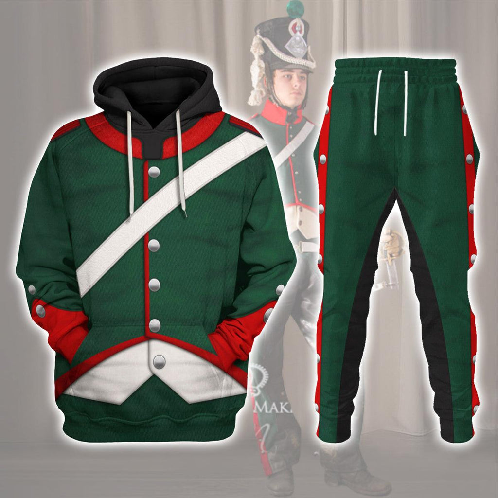 CustomsPig Napoleonic French Light Cavalry-Chasseur A Cheval-Campaign Dress (1806-1815) Uniform All Over Print Hoodie Sweatshirt T-Shirt Tracksuit - CustomsPig.com